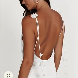 Meshki White Backless Dress